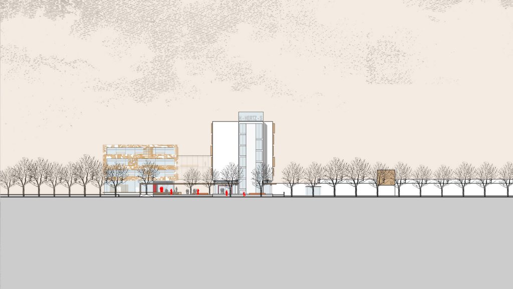 Nordansicht Erweiterung Heinrich-Hertz-Schule Karlsruhe