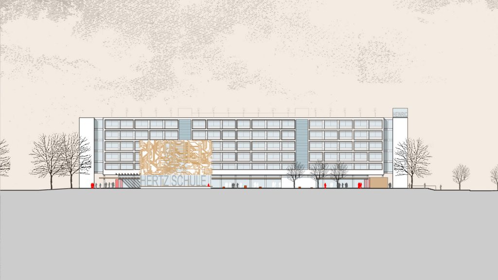 Ostansicht Erweiterung Heinrich-Hertz-Schule Karlsruhe