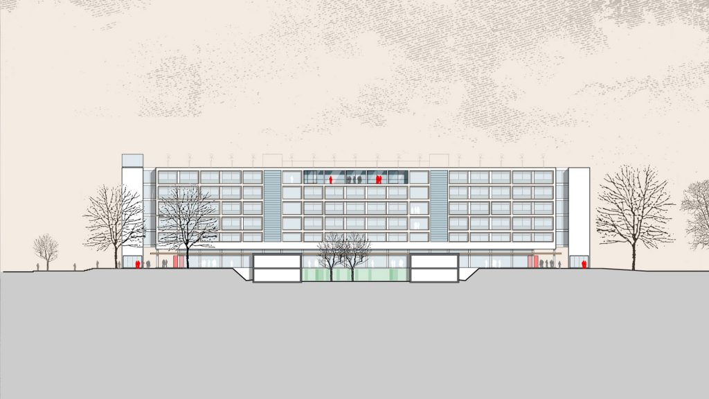 Westansicht Erweiterung Heinrich-Hertz-Schule Karlsruhe