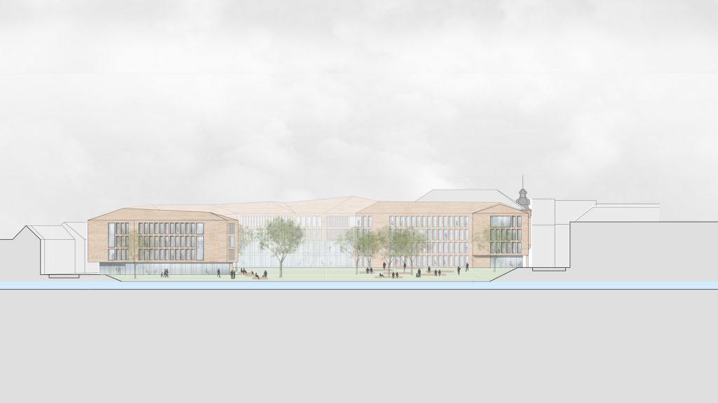 Wettbewerb Neubau Kreishaus Germersheim Ansicht Queich